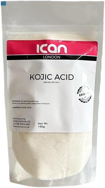 Ican London Kojic Acid Powder Cosmetic Ingredients, 100g