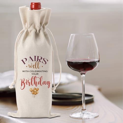 Bolsas de vino de feliz cumpleaños FBCCZEY, la decoración original para sorprender a todos 6
