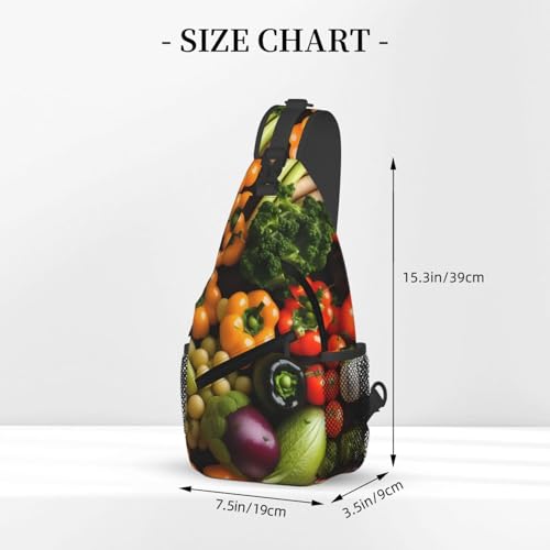 Morrales tipo bolso con estampado de frutas y vegetales miniatura 3