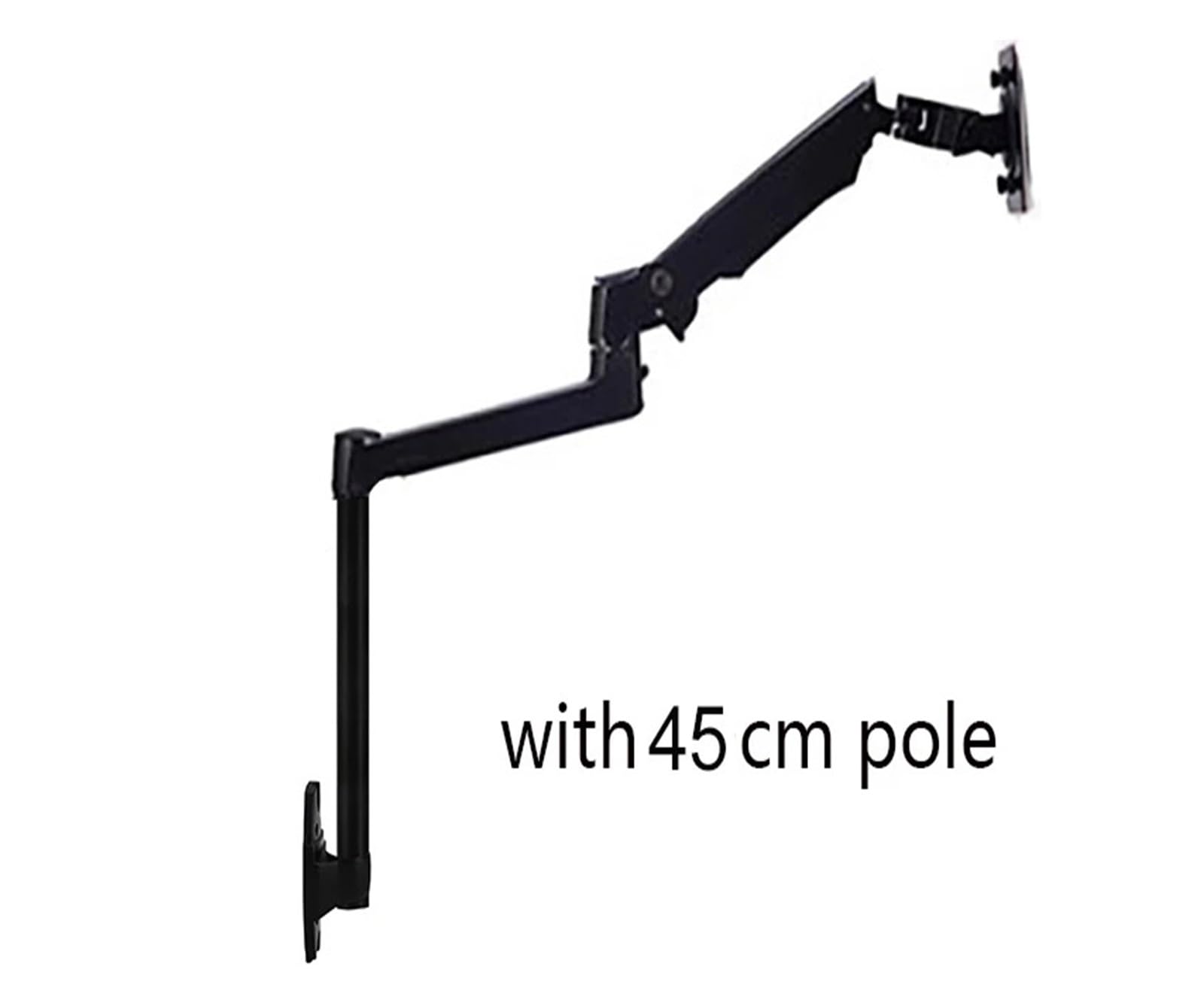 V62W-450 - Braccio per monitor da parete Full Motion con staffa a molla in alluminio regolabile per schermi da 17"-32", asta da 450 cm, design ergonomico per uso domestico e ufficio
