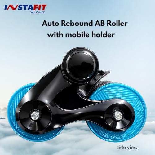 Image of INSTAFIT Automatic Rebound Ab Roller with Elbow Support, Timer, Calorie Counter, Mobile Holder, Dual Non-Slip Wheels, Knee Pad, Orange (3)