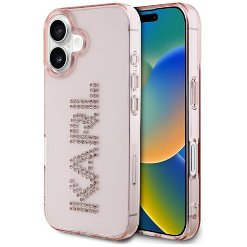 CG Mobile Karl Lagerfeld IML Rhinestones Logo Coque pour iPhone 16 (Rose)