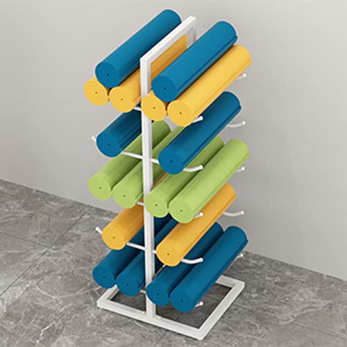 Support de tapis de yoga en mousse double face avec étagère métallique