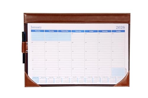 Image of Sukeshcraft Table Planner Calendar 2026 (January 2026 - December 2026) (18.5 inchx13 inchInch.) (2Tone Tan)