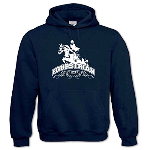 Bang Tidy Clothing Women's Equestrian Get Over It Hoodie Navy Blue L
