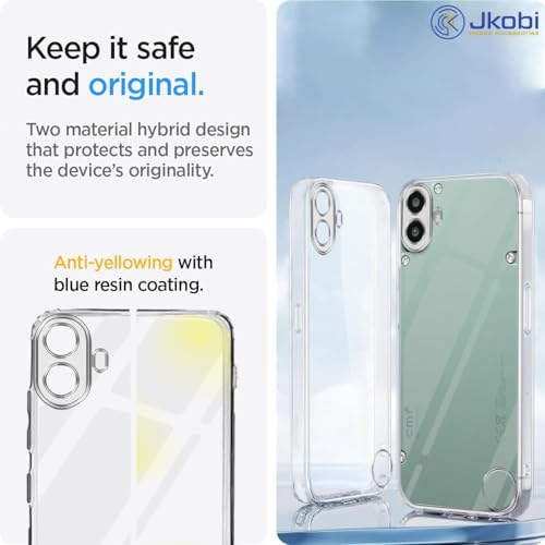 Image of Jkobi Back Case Cover for Nothing CMF Phone 1 (Silicone Clear Shockproof Case with Camera Protection | Soft and Flexible | Transparent)