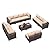 RTDTD Outdoor Patio Furniture Set, 14 Pieces Outdoor Furniture All Weather Patio Sectional Sofa PE Wicker Modular Conversation Sets with Coffee Table,12 Chairs & Seat Clips(Sand)