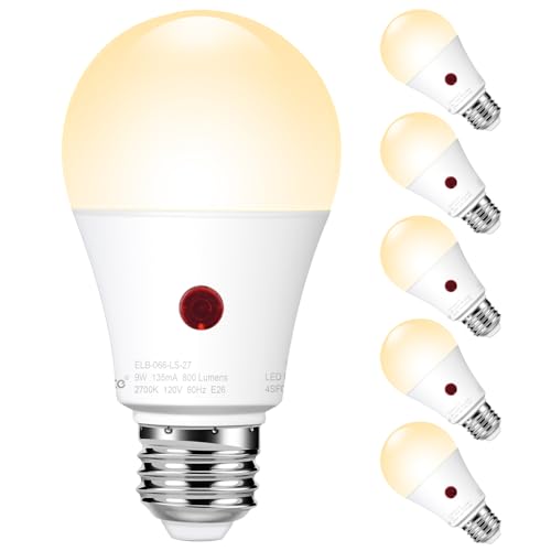 Emotionlite Dusk to Dawn Sensor Light Bulbs Outdoor, Warm White