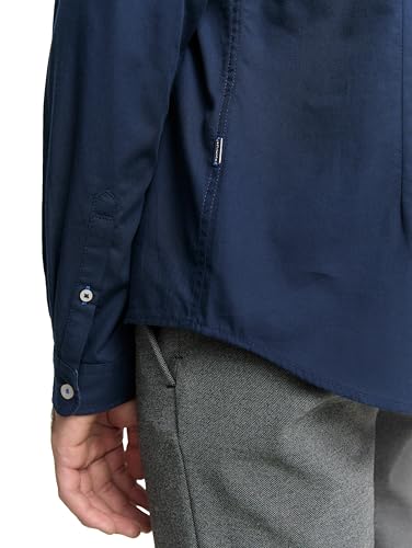 TOM TAILOR Herren Slim Fit Hemd mit Struktur 1023881, 10302 - Dark Blue, XXL – Ansicht 6