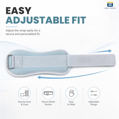 Image of Btag Soft Neoprene Ankle & Wrist Weights (0.25 kg x 2 Pcs) | Adjustable Strap | Unisex Leg & Arm Weight Cuffs for Gym, Workout & Training (Balck)