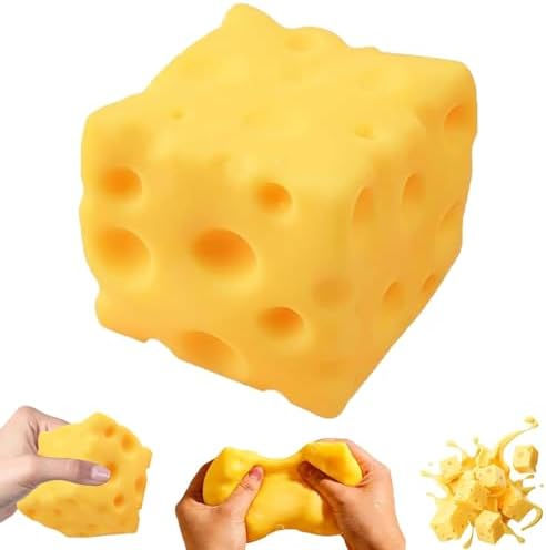 Sensory Cheese Block Slow Rise Squishy, Soft Silicone Fidget for Adults, Stretchy Decompression Tool for Relaxation（6cm/2.4in） - View 3