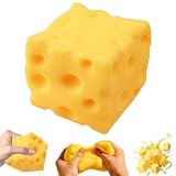 Sensory Cheese Block Slow Rise Squishy, Soft Silicone Fidget for Adults, Stretchy Decompression Tool for Relaxation（6cm/2.4in）
