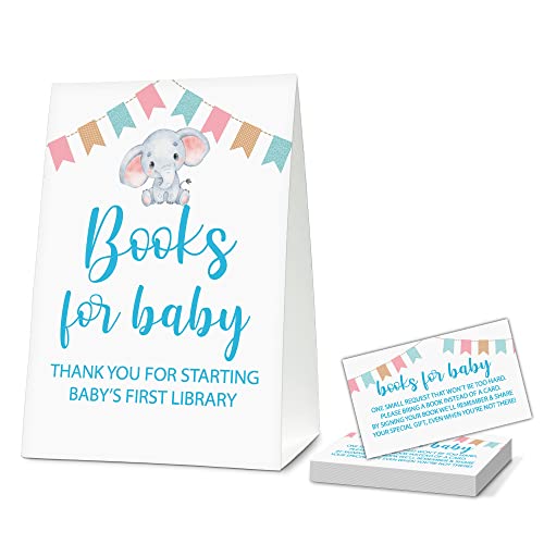 ONDTOM Blue Watercolor Elephant Baby Shower Party 5