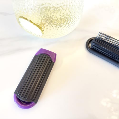 Travel-Hair-Brush-with-Mirror-2-Pack-Black-and-Purple-Compact-Folding-Wet-Brush-Mini-Massage-Comb-Pocket-Styling-Tool-Foldable-for-Women-and-Men-Hairbrushes-for-On-the-Go-black-purple