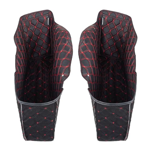 Advanblack Custom Saddlebag Liners para Harley CVO 2023–2025, Road Glide FLTRX y Street Glide FLHX – Forros de Cuero Sintético Premium con Bolsillo de Almacenamiento (Costura Roja) miniatura 7