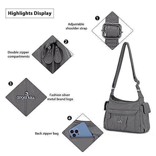 Image of Angel Kiss Crossbody Bags for Women, Ladies Shoulder Handbags and Purses Medium Faux Leather Pocketbooks | Ladies