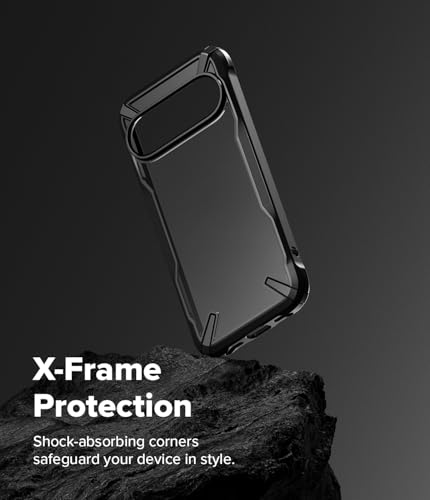 Image of Ringke Fusion-X Compatible with iPhone Series Case Back Cover Transparent Hard Back Soft Flexible TPU Bumper Scratch Resistant Shockproof Protection (Black, Pixel 10 /10 Pro)