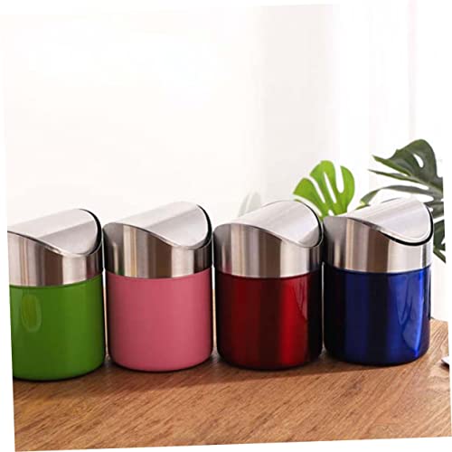Papelera compacta de acero inoxidable para escritorio miniatura 6