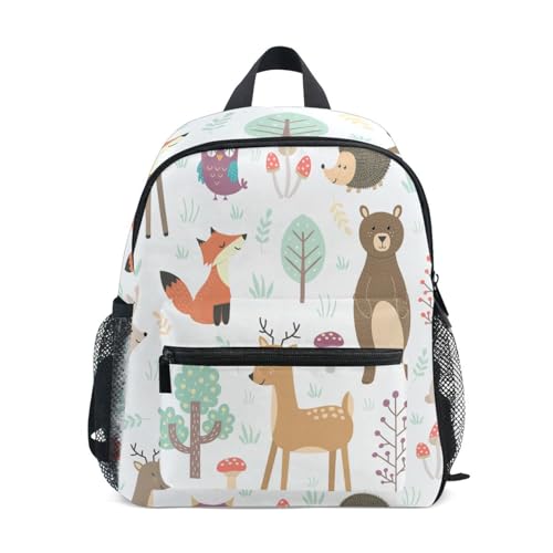 OREZI Cute Kids Back Pack Fox And Bear Todder Backpack Lightweight Preschool Kindergarten Book Bag Practical and Durable Daycare Bag for Travel,Toys