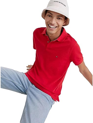 Image of Tommy Hilfiger Men's Short Sleeve Cotton Pique Polo Shirt in Regular Fit 2024 Collection
