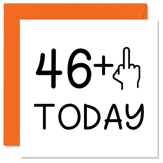 Tarjeta cumpleaños 47 años divertida mujer, dedo medio, tarjetas cumpleaños groseras hombres, tarjetas felicitación cumpleaños 145 mm x 145 mm, tarjetas broma mamá, papá, hermana, tía, tío, primo