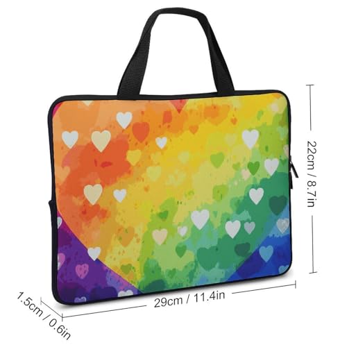 Pochette ordinateur 10 pouces cœur arc-en-ciel coloré - 2