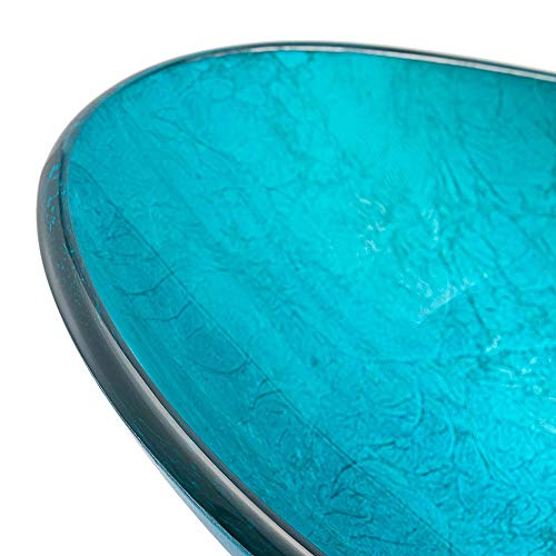 Évier ovale en verre trempé compact à robinet cascade grand débit