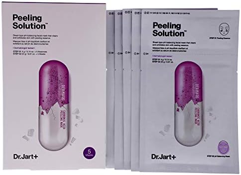Dr. Jart+ Peeling Solution Sheet Facial Mask For Unisex 5 Pc Mask