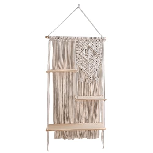 Estante Flotante para Plantas, Estante Bohemio de 3 Niveles para Plantas | Colgantes de Pared de, estantería de Almacenamiento, decoración rústica Bohemia Decorativa para el hogar para Plantas