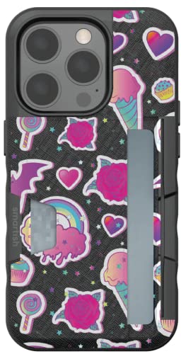 Smartish - Neon Stickers - iPhone 15 Magnetic Case - Gripmunk Compatible with MagSafe [Lightweight + Protective] Slim Thin Grip Cover with Microfiber Lining for Apple iPhone 15