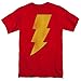 Captain Marvel Shazam Lightning T Shirt & Exclusive Stickers (X-Large)