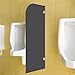 Urinal Partition Panel – Modern Privacy Screen for Commercial Restrooms – Stainless Steel Urinal Divider for Hotels, Malls, Schools, Rounded Corners, Black