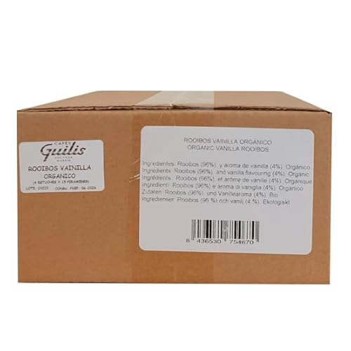 CAFES GUILIS DESDE 1928 AMANTES DEL CAFE Bio Vanille Rooibos Blatt Box 15 Pyramiden - Pack 4