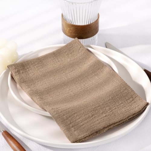 Servilletas de tela de algodón DeZerlor color café decorativas de alta calidad para cenas 2