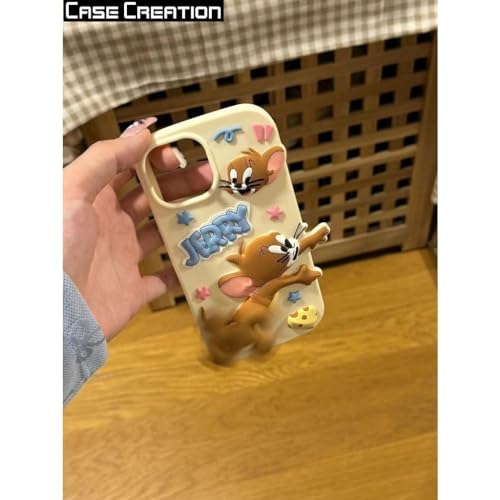 Image of COVERLY for iPhone 12 Pro Cartoon Case, 3D Playing Fidget Spinner Game Cute Full Protective Back Case Soft Silicone Fashion Aesthetic Phone Cover for Apple iPhone 12 Pro (Beige)