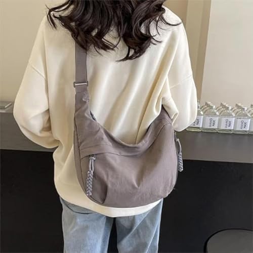 Nylon Crescent Crossbody Bag for Women Small Travel Sling Bag Shoulder Handbag Lightweight Over Shoulder Purse with Zipper3