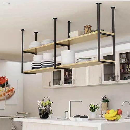 Étagère flottante en métal rigide au design industriel pour plafond - 2