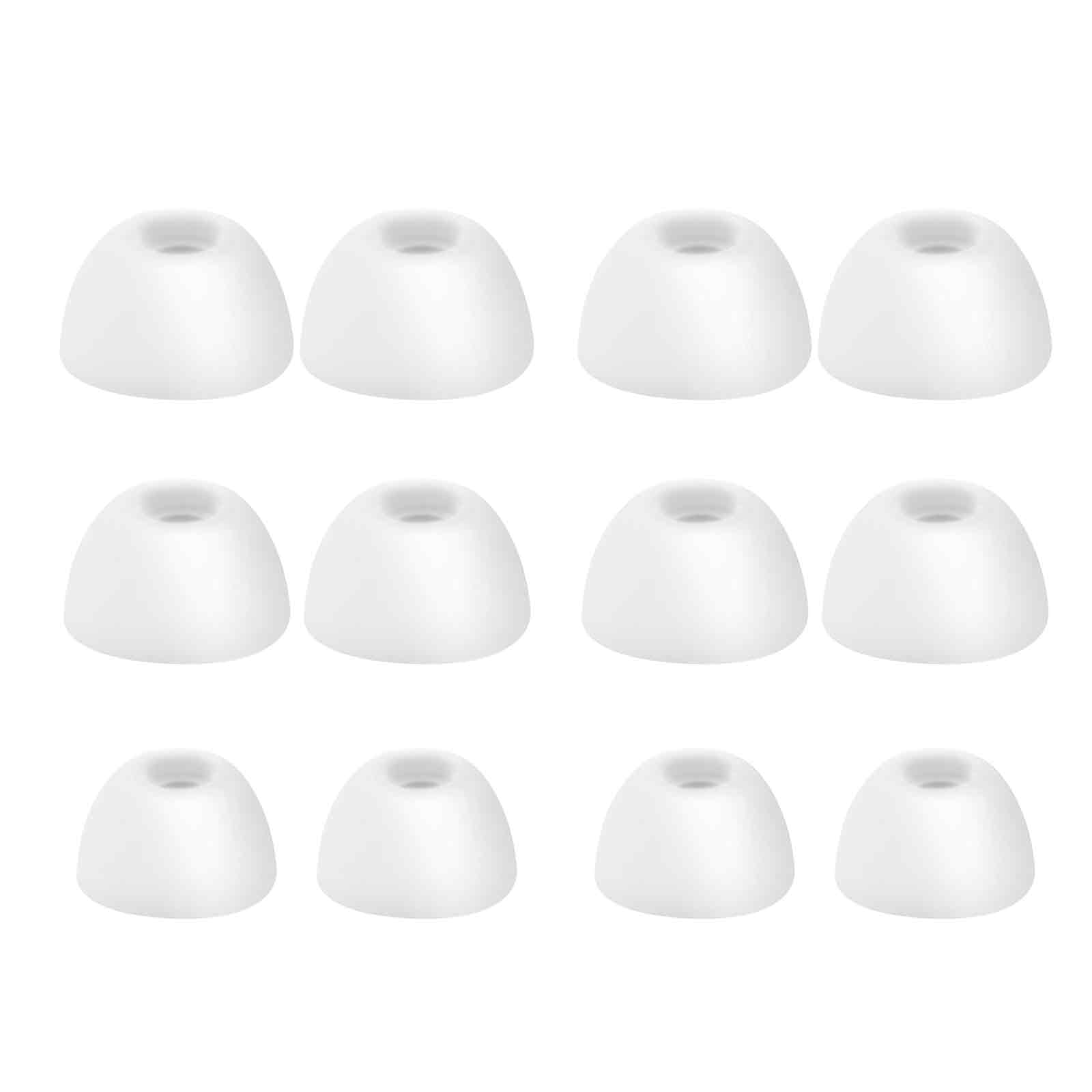 Replacement Ear Caps Compatible with Skullcandy Dime 3, 2, Push Active, Grind Fuel, Rail ANC Eartips, Soft Silicone Ear Tips Earbuds Cushions Tip Covers Accessories, 3 Sizes 6 Pairs (White)