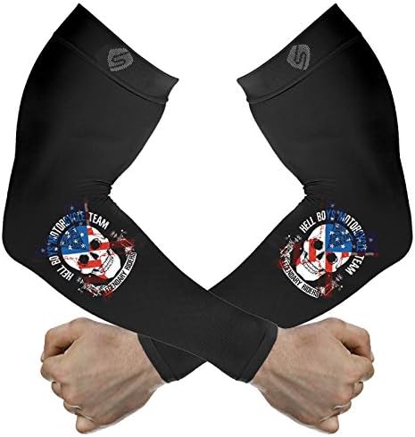 SHINYMOD Arm Sleeves UV Protection Cooling Sleeves for Men and Women Original Silk-Screen Pattern Sports Compression Sleeves for Baseball Basketball Football Cycling with UPF 50+ UV Protection-1 Pair