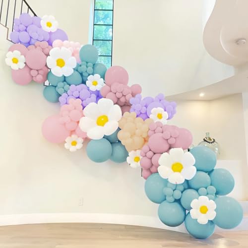 MOXMAY Blue Purple Pink Nude Balloon Garland Arch Kit, 160Pcs Latex Balloons Different Size Balloons 18 12 10 5 inch for Birthday Baby Shower Wedding Bridal Shower Party Decorations by MOXMAY - Used condition - Image 4