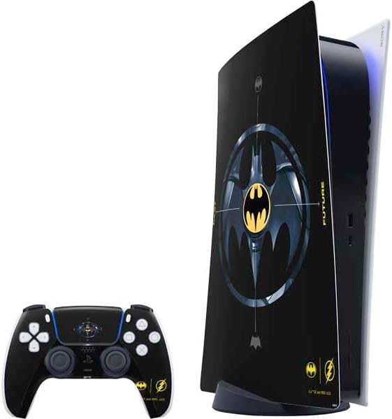 Skinit Decal Gaming Skin Compatible with PS5 Digital Edition Bundle - Officially Licensed DC Comics The Flash Movie: Logo Poster Design