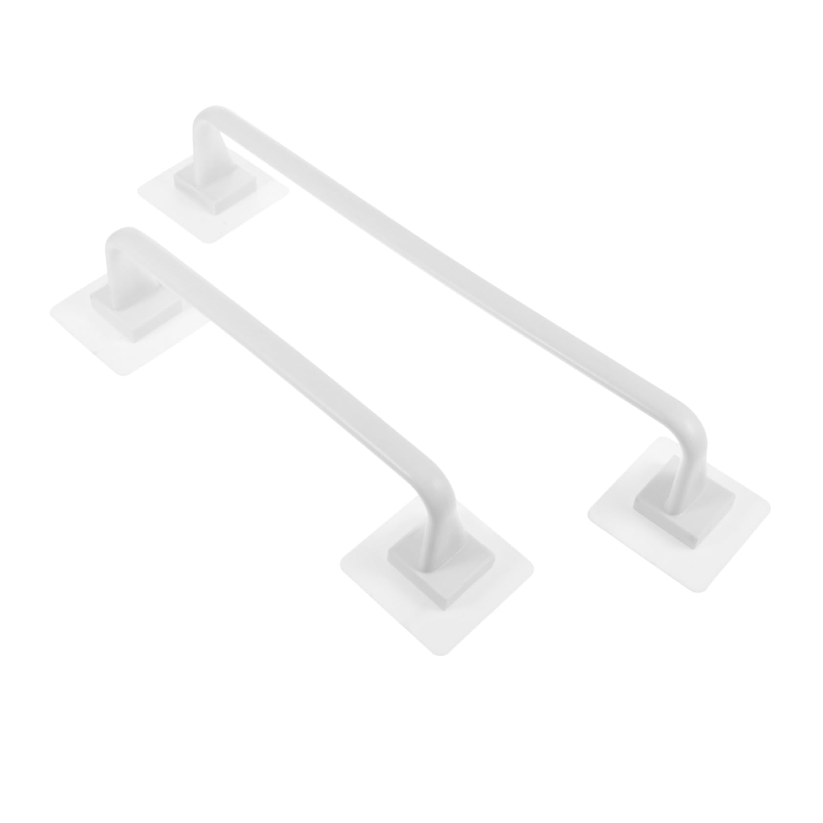 Toallero de plástico PP resistente con adhesivo de baño blanco, pack de 2 piezas para hogar