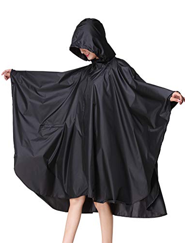 Spmor Rain Poncho Hooded Waterproof Raincoat Jacket for Adults with Zipper4