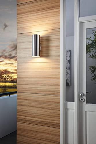 Eglo 90121A Ascoli Wall Light, Stainless Steel #TOP5