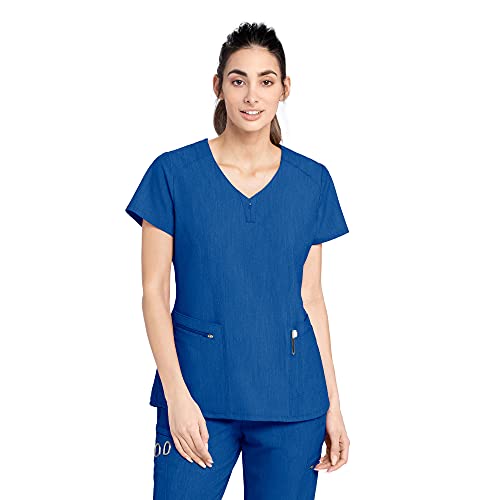 BARCO Grey's Anatomy Signature GNT086 Women's 4-Pocket Zip PDA New Royal S