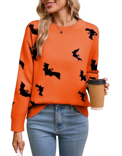 Image of Womens Cute Heart Sweater Crew Neck Long Sleeve Pullover Valentines Sweater