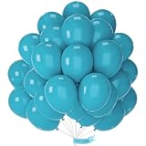 PartyWoo Dark Teal Balloons 50pcs 12 Inch Turquoise Aqua Blue Teal Balloons for Graduation Wedding Baby Shower Bridal Shower Gender Reveal Engagement Birthday Pool Party Decorations Blue-Y17