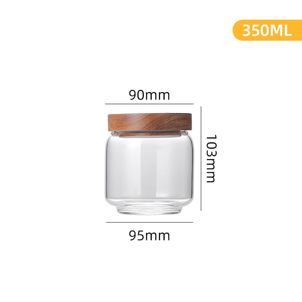 Barattolo, barattoli di vetro, barattoli for alimenti, barattolo di vetro ermetico con coperchi, barattoli for alimenti Contenitori for cucina domestica Zucchero Chicchi di caffè canditi Grani (3 pezz