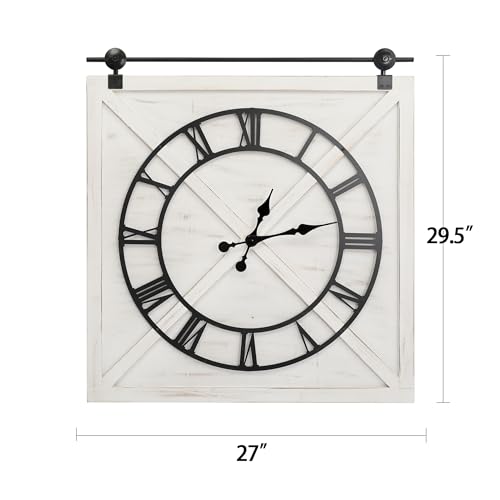 Reloj de pared grande FLORA estilo rústico 29.5" x 27" miniatura 2