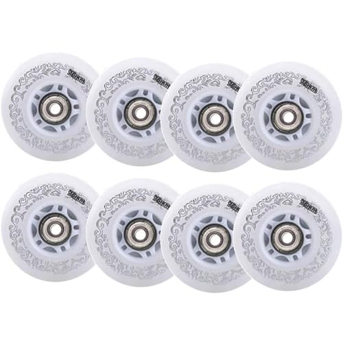 Roues de hockey en ligne 85A 72mm lumineuses LED blanc avec roulements ABEC-9 pour asphalte